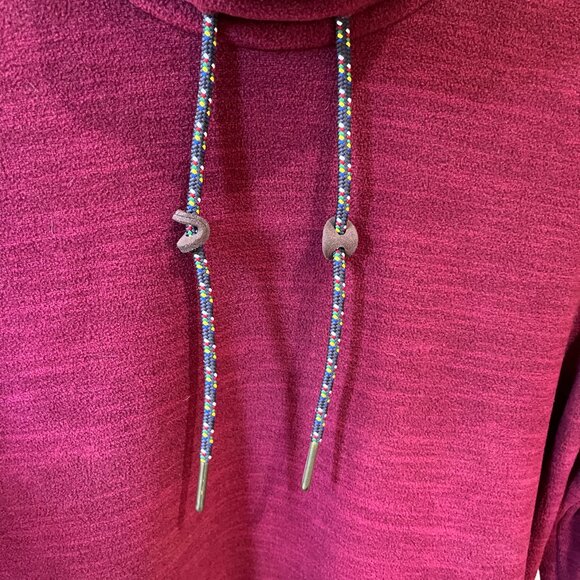 Sherpa Adventure Gear Cowl Neck Pullover Hoodie Red Pink Small Fleece Nepal - Picture 3 of 11